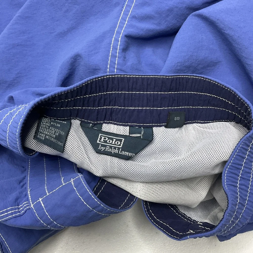 Polo Ralph Lauren Shorts Men Sz M Board Swim Trunks Mesh Lined Blue Pockets Pony